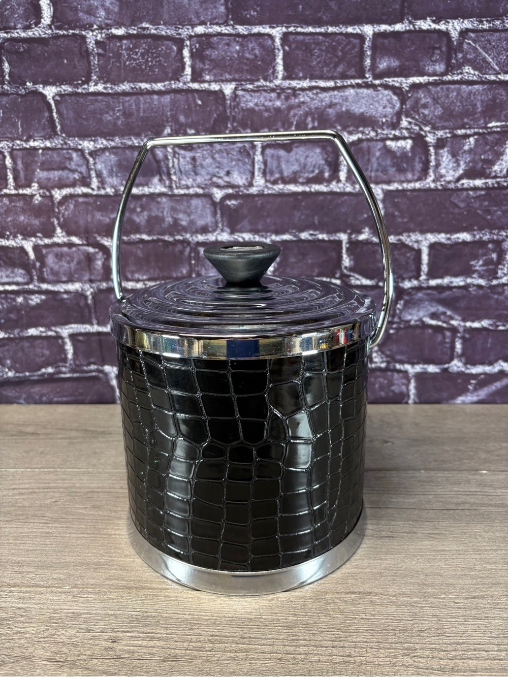 Vintage Faux Alligator Ice Bucket